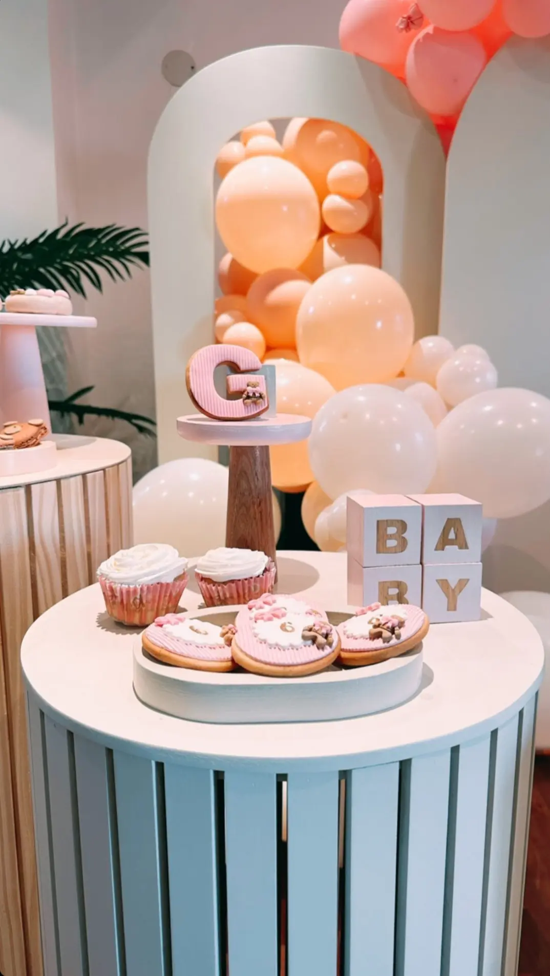 Decoración de mesa dulce para baby shower